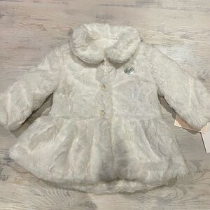 Juicy Couture baby faux fur coat white 12M
